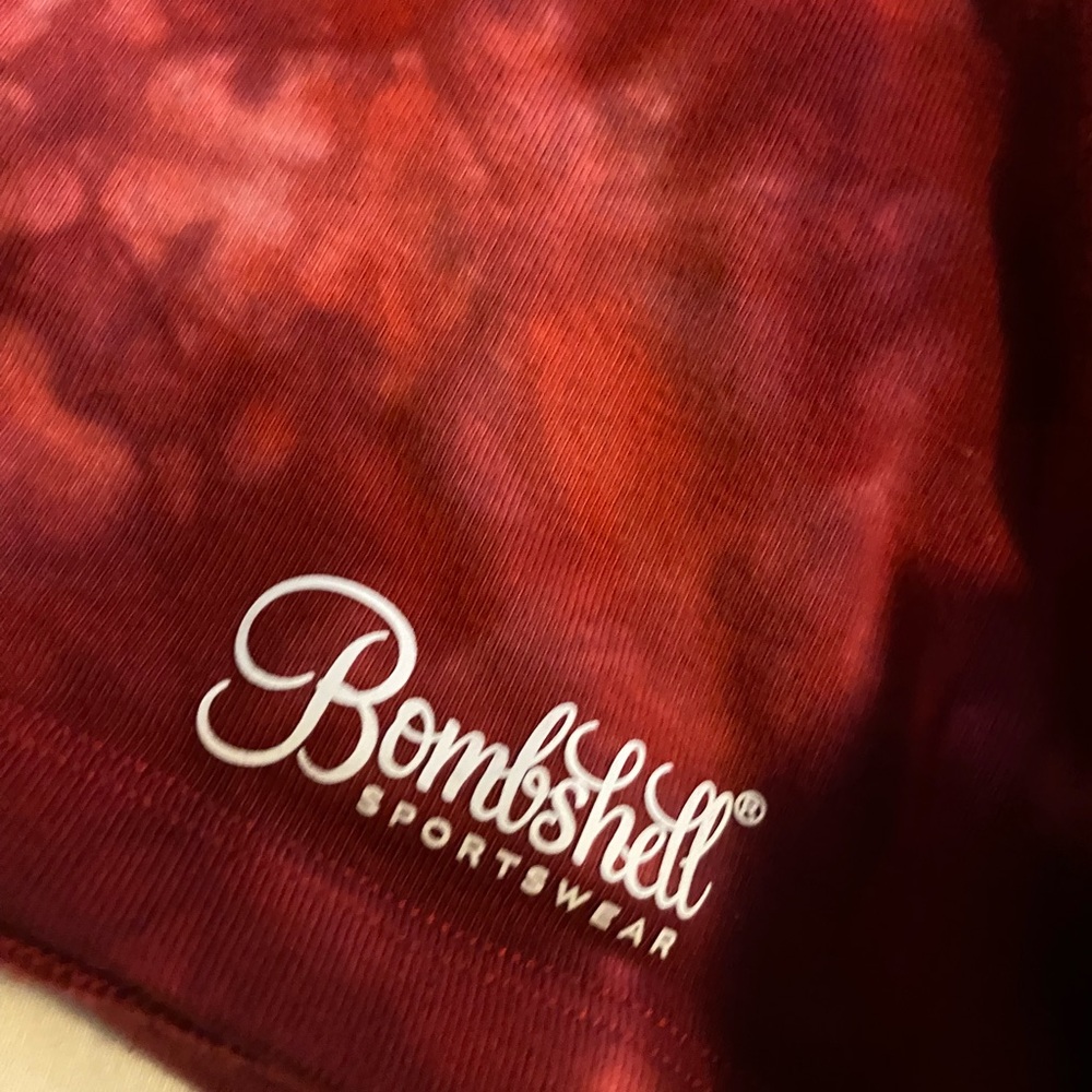 Bombshell Sportswear Red Tie-Dye Crop Hoodie - Picture 4 of 4